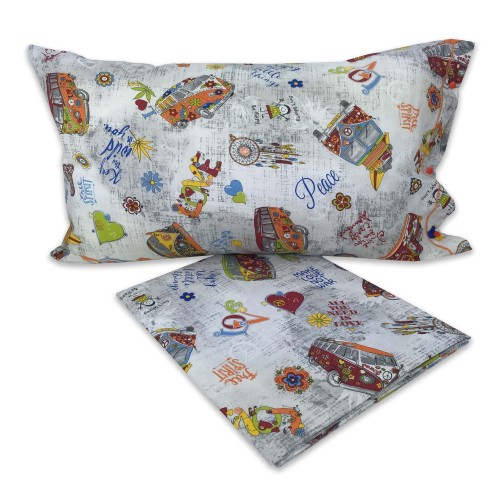 HIPPIE Peace and LOVE Bettbezug aus reiner Baumwolle