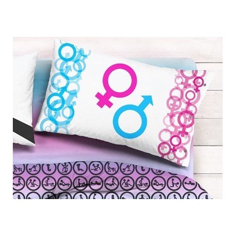 Funda Nórdica Kamasutra - Juego de Cama de Algodón con Estampado Erótico - Made in Italy