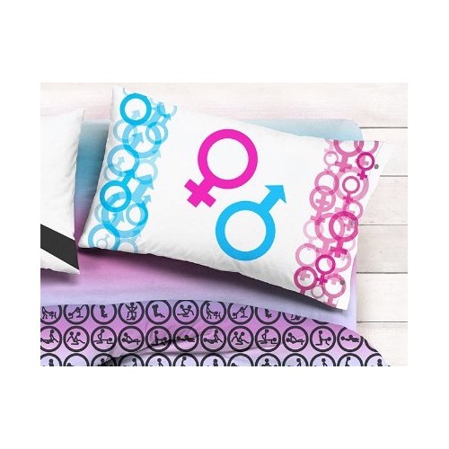 Copripiumino Kamasutra - Set Letto Erotico in Cotone 100% con Federe Double Face - Made in Italy, Idea Regalo Piccante