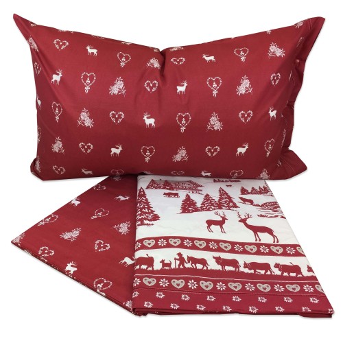 DRAPS TYROLIENS COMPLETS GARDENA en pur coton MADE in ITALY