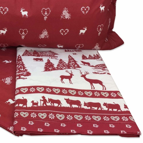 DRAPS TYROLIENS COMPLETS GARDENA en pur coton MADE in ITALY