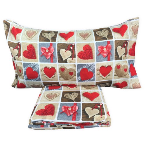 HOUSSE DE COUETTE COEUR ROUGE EL CHARRO LIT DOUBLE 2 PLACES