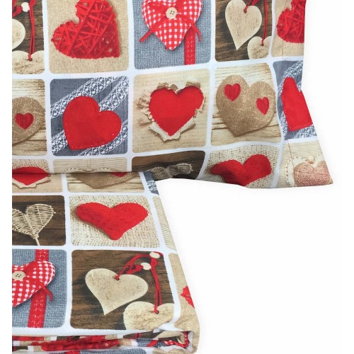 EL CHARRO RED HEART DUVET COVER DOUBLE 2 SIZES