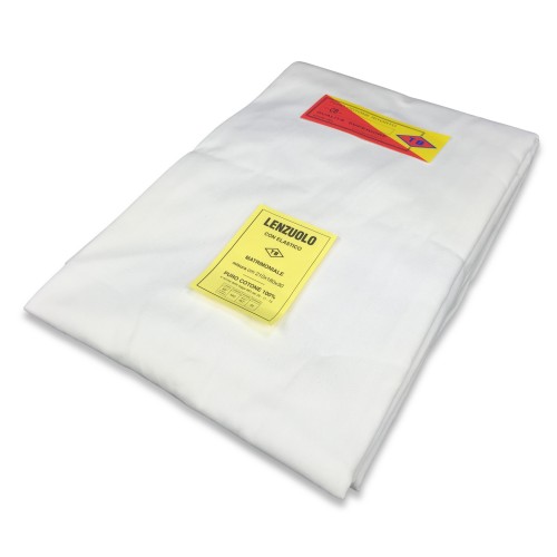 DRAP avec coins BLANC en COTON TORSADÉ Tessitura TB Telerie by POIRINO DOUBLE cm. 180X200X30