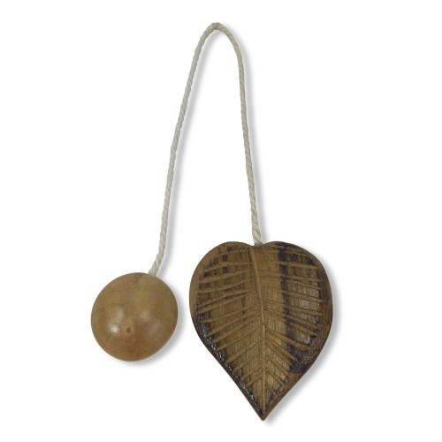 MAGNET HOLZ GARDINENSTOPPER MAGNETE FÜR GARDINEN KRAWATTE BLATT NUSSBAUM