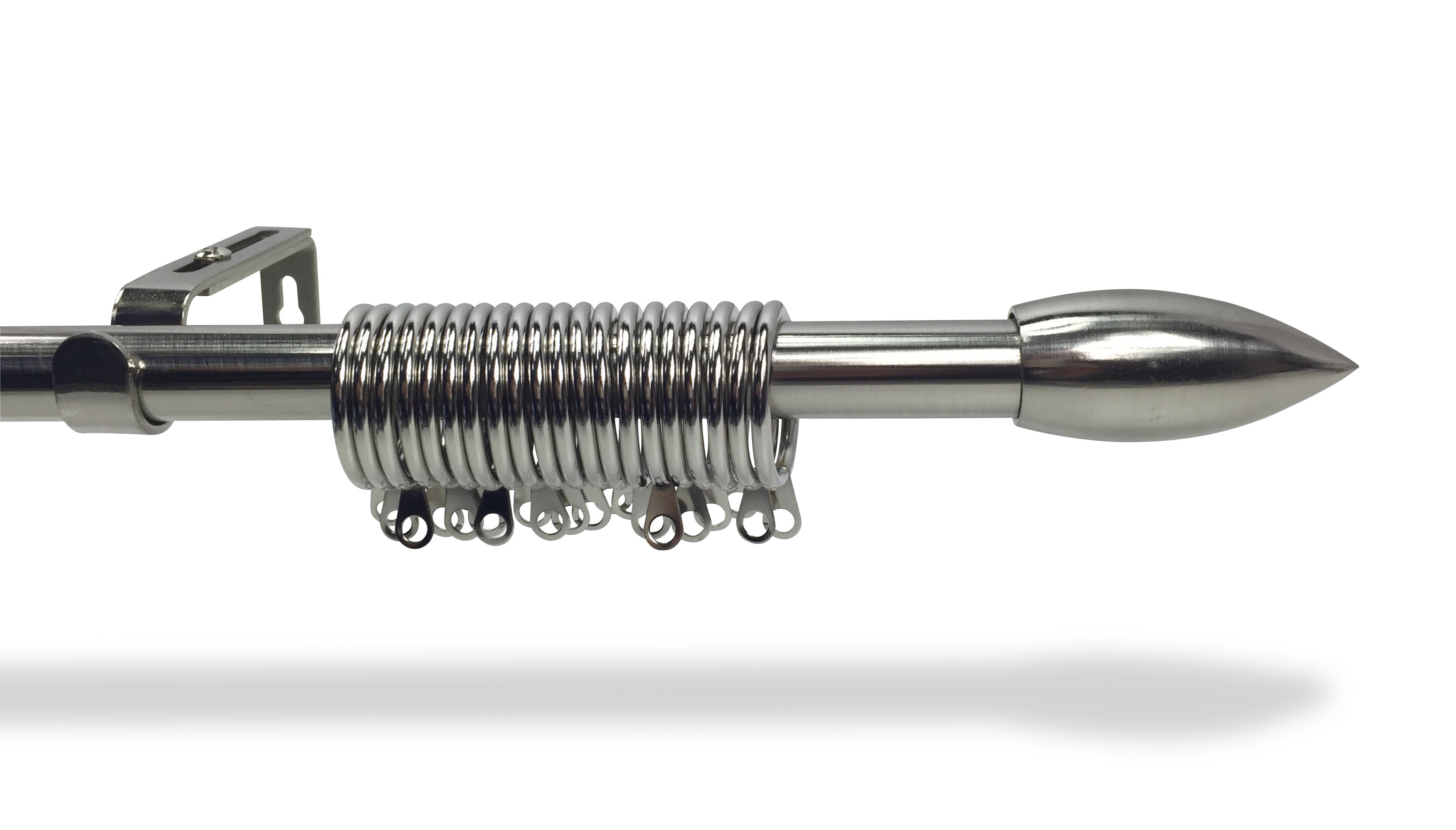 BASTONE IN ACCIAIO PER TENDA REGOLABILE DIAMETRO 19 MM. COMPLETO DI ANELLI mod. oliva Misura Cm BASTONE IN ACCIAIO PER TENDA REGOLABILE DIAMETRO 19 MM. COMPLETO DI ANELLI mod. oliva Misura Cm