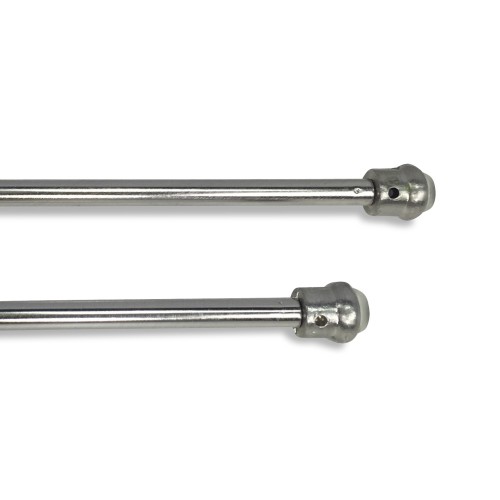 Paar STAHLSTANGEN MIT DOPPELTER FUNKTIONSFEDER verstellbar CM. 50-70 für Glasvorhang