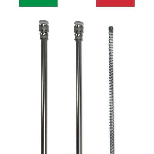 Pair of Tex NICKEL-PLATED BRASS SPRING ADJUSTABLE pressure rods For glass curtain