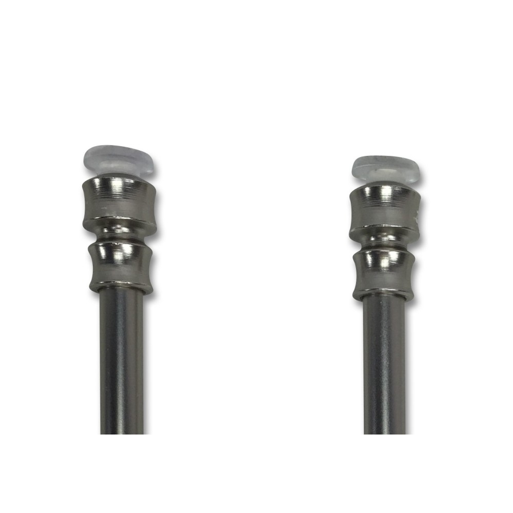 Pair of Tex NICKEL-PLATED BRASS SPRING ADJUSTABLE pressure rods For glass curtain