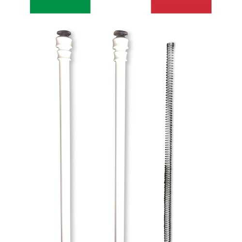 Coppia ASTINE Tex ALLUMINIO BIANCO A MOLLA pressione REGOLABILI Per tende a vetro