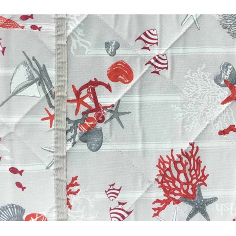 Red coral quilted bedspread