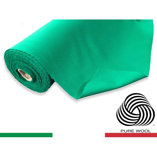 TISCHDECKE QUEEN GAME POKERKARTEN AUS GRÜNER WOLLE ALS METERWARE H.cm. 150 MIT HOLOGRAMM PRO METER