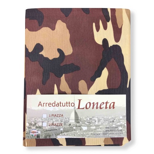 HANDTUCH MÖBELBEZUG GRAN SCHAL TAGESDECKE SOFABEZUG LONETA STOFF CAMOUFLAGE BRAUN