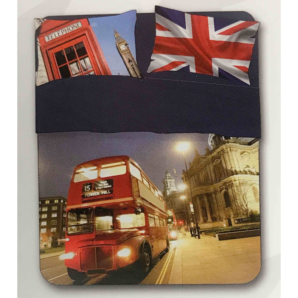 LONDON ENGLISH GRAND VIEW 2 JUEGO DE SÁBANAS DOBLE DIGITAL