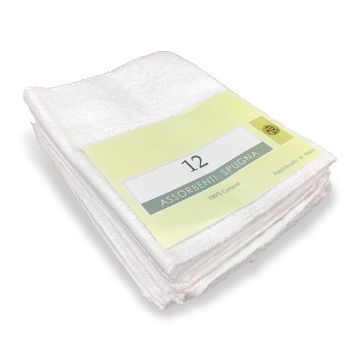 Serviettes lavables pour femmes 12 pièces - 100 % coton éponge hypoallergénique - Fabriqué en Italie, Réutilisable 22x55 cm