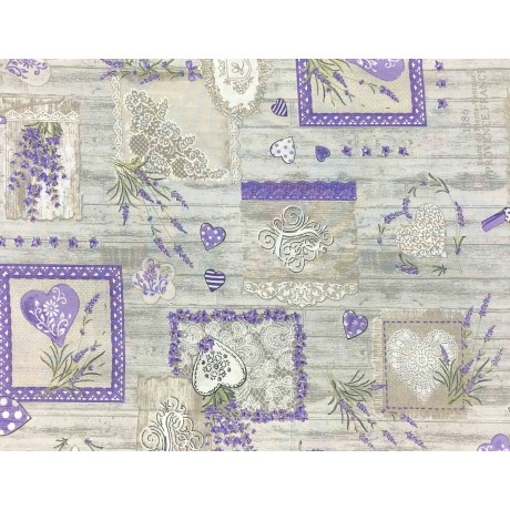 feuille de coton imprimée à la lavande