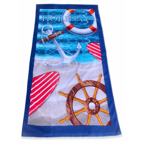 PHOTO BEACH TOWEL IN TERRY CLOTH LARGE SIZE CM.86x160 HOLIDAY