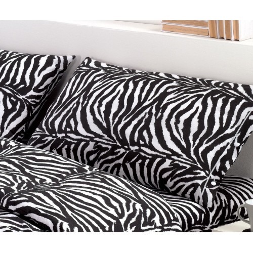 SEXI Black and White Striped Sheets Set in Pure Cotton Made in Italy