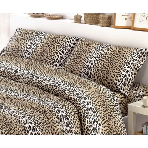 Sexi leopard spotted SHEET aus reiner Baumwolle, hergestellt in Italien