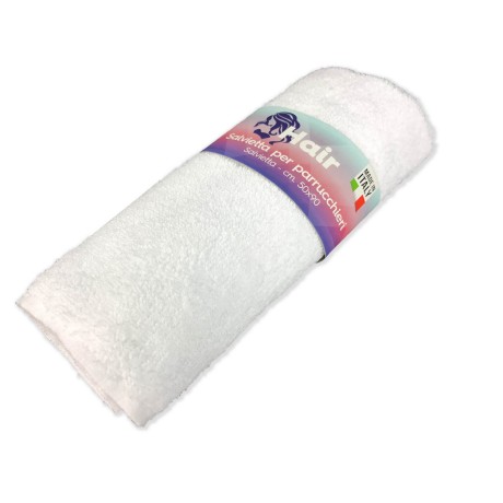 TOWEL TOWEL SPONGE WHITE HAIRDRESSER CM. 50X90