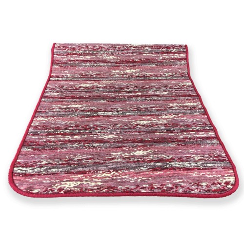 RUTSCHFESTER GUMMIERTER KÜCHENTEPPICH STRIPE BORDEAUX