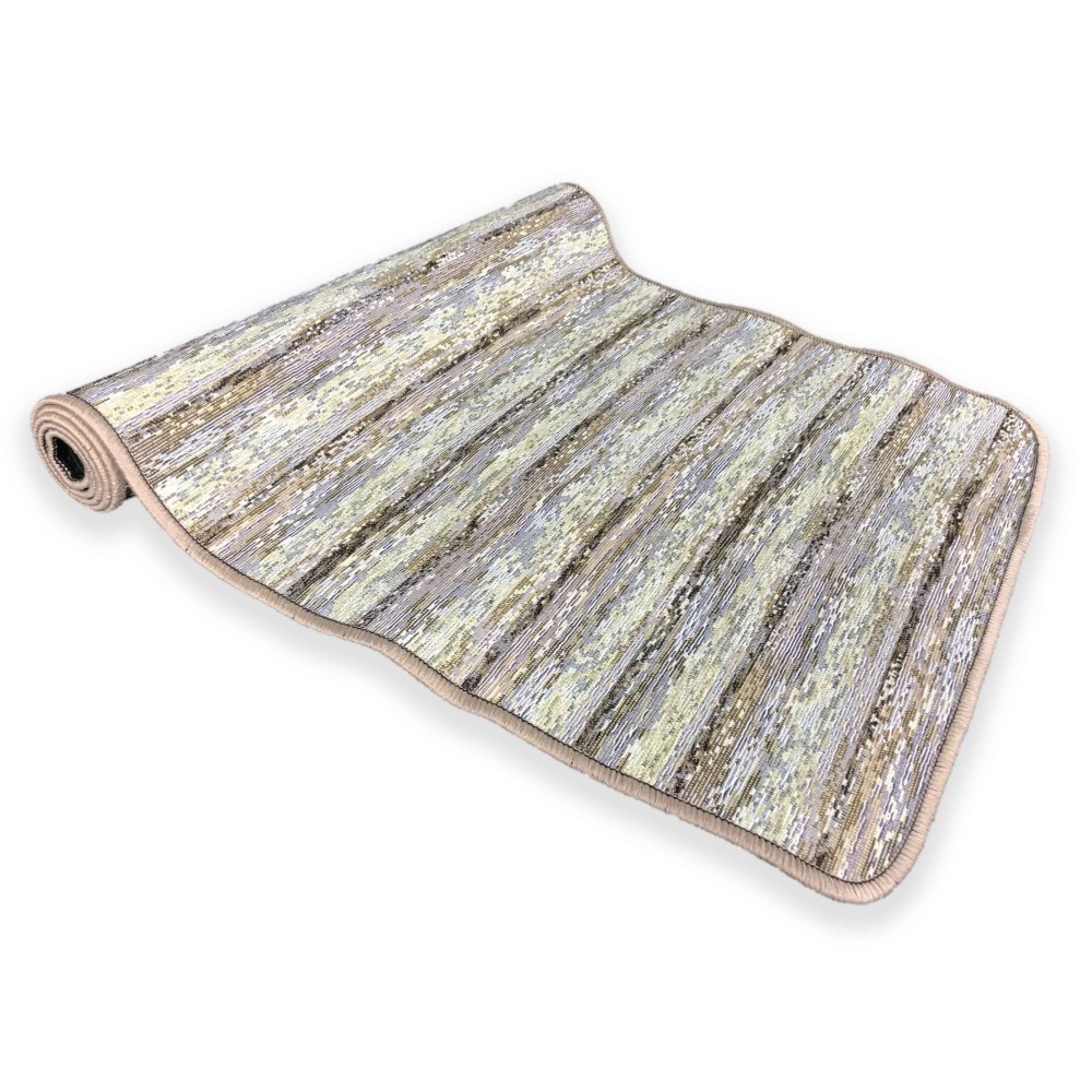 RUBBERIZED KITCHEN RUG STRIPE BEIGE