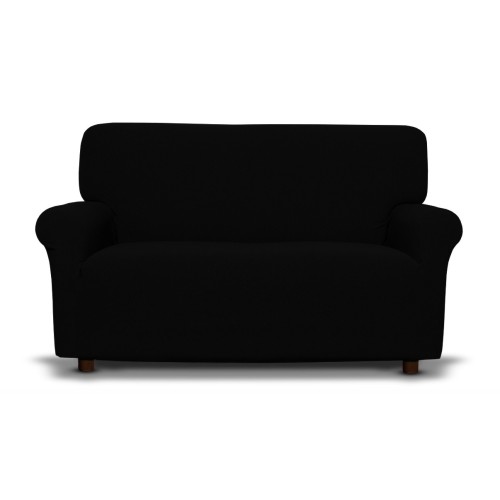 Schwarzer Stretch-Sofabezug, kratzfest, für Sofas mit Armlehnen, universeller Sofabezug, Made in Italy