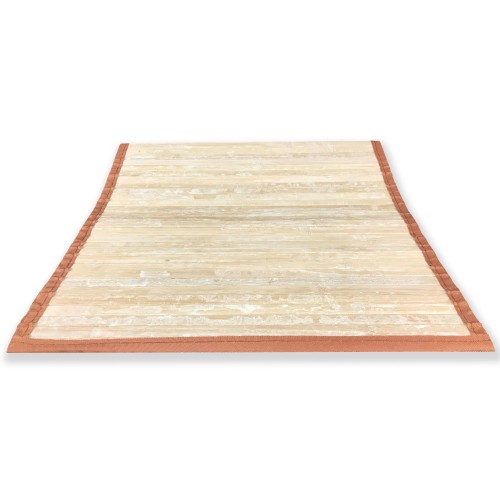 KITCHEN RUG IN VINTAGE BAMBOO WOOD PLAIN BEIGE