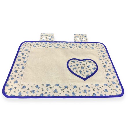 Couvre four COUVERCLE DE FOUR DE FLEURS EN TISSU TEX BLEU
