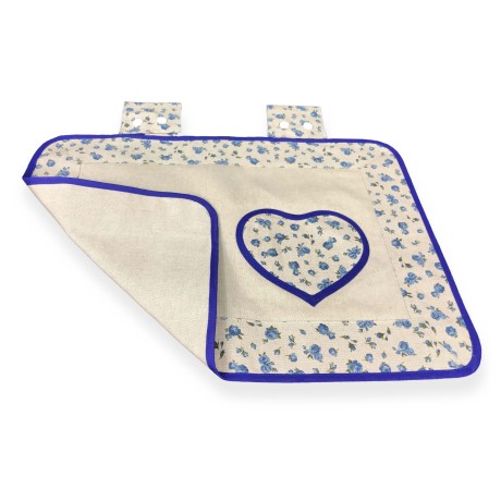 Couvre four COUVERCLE DE FOUR DE FLEURS EN TISSU TEX BLEU
