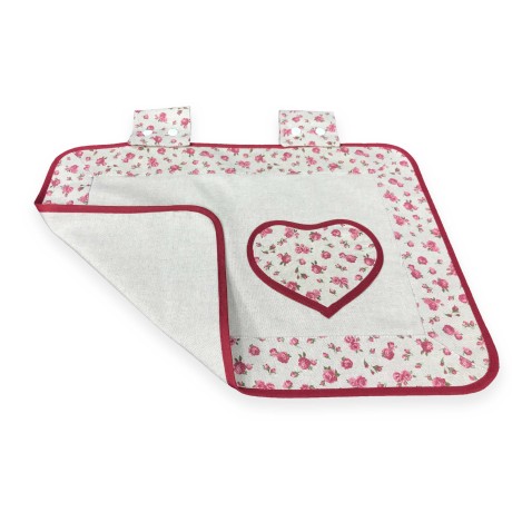 Couvre four COUVERCLE DE FOUR DE FLEURS EN TISSU TEX BORDEAUX