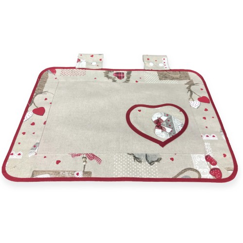 TAPA DE HORNO TAPA DE HORNO TELA FLOR ROJO ACEBO