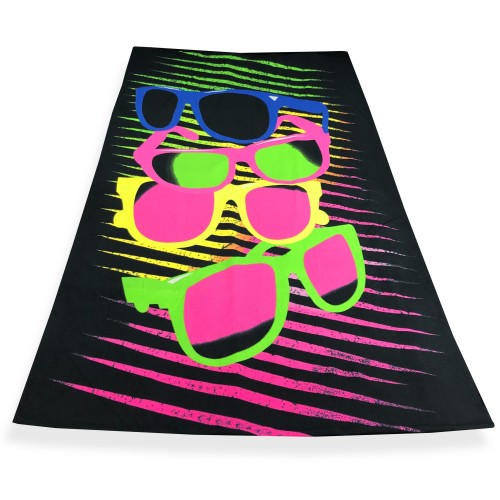 FOTOGRAFISCHES STRANDTUCH AUS MIKROSCHWAMM GROSS cm. 90x160 BRILLE