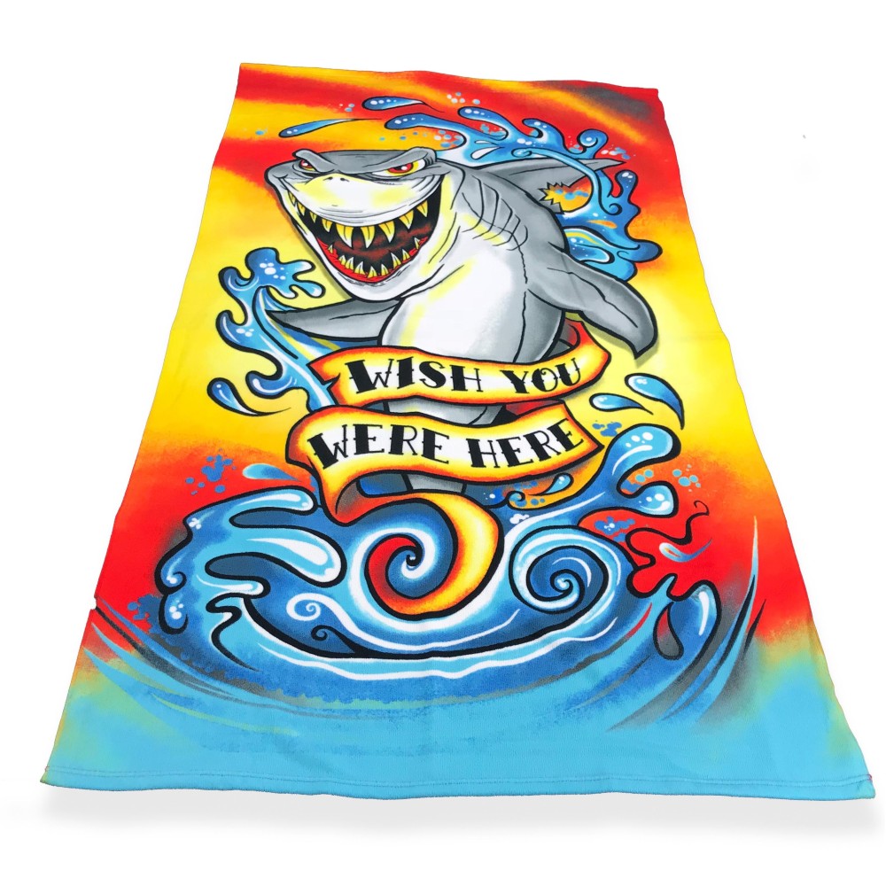 PHOTOGRAPHIC BEACH TOWEL IN MICROSPONGE LARGE SIZE cm. 90x160 WISH YOU WERE PHOTOGRAPHIC BEACH TOWEL IN MICROSPONGE LARGE SIZE cm. 90x160 WISH YOU WERE
