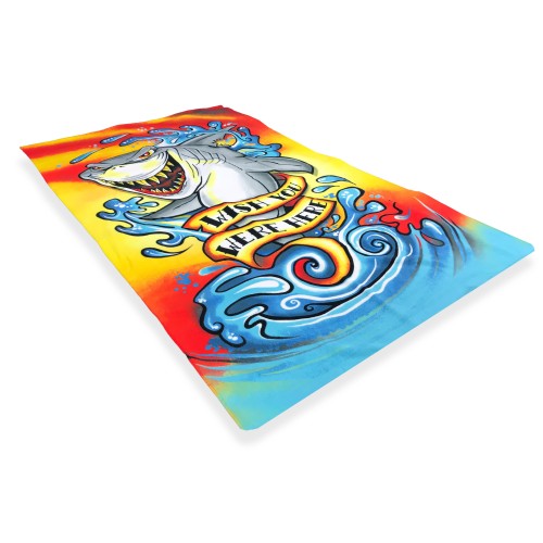 PHOTOGRAPHIC BEACH TOWEL IN MICROSPONGE LARGE SIZE cm. 90x160 WISH YOU WERE