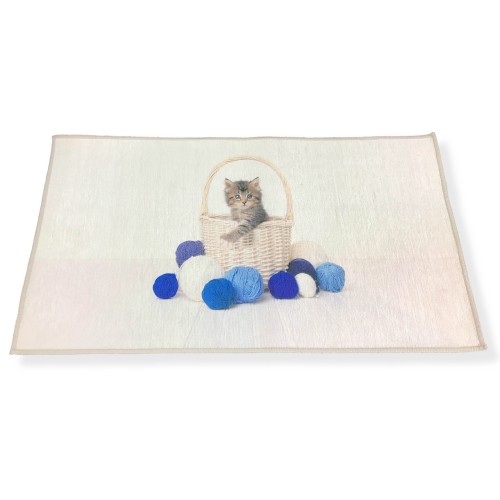 CAT CATS SILK-EFFECT DIGITAL PRINT RUG