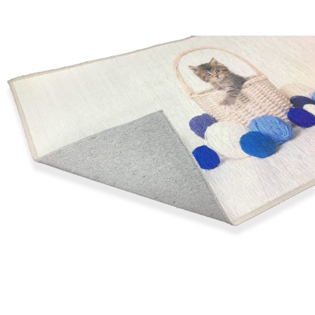 CAT CATS SILK-EFFECT DIGITAL PRINT RUG