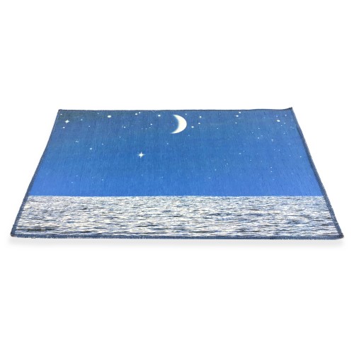 DIGITAL PRINT CARPET WITH SILK EFFECT MOON MOON STARRY SKY