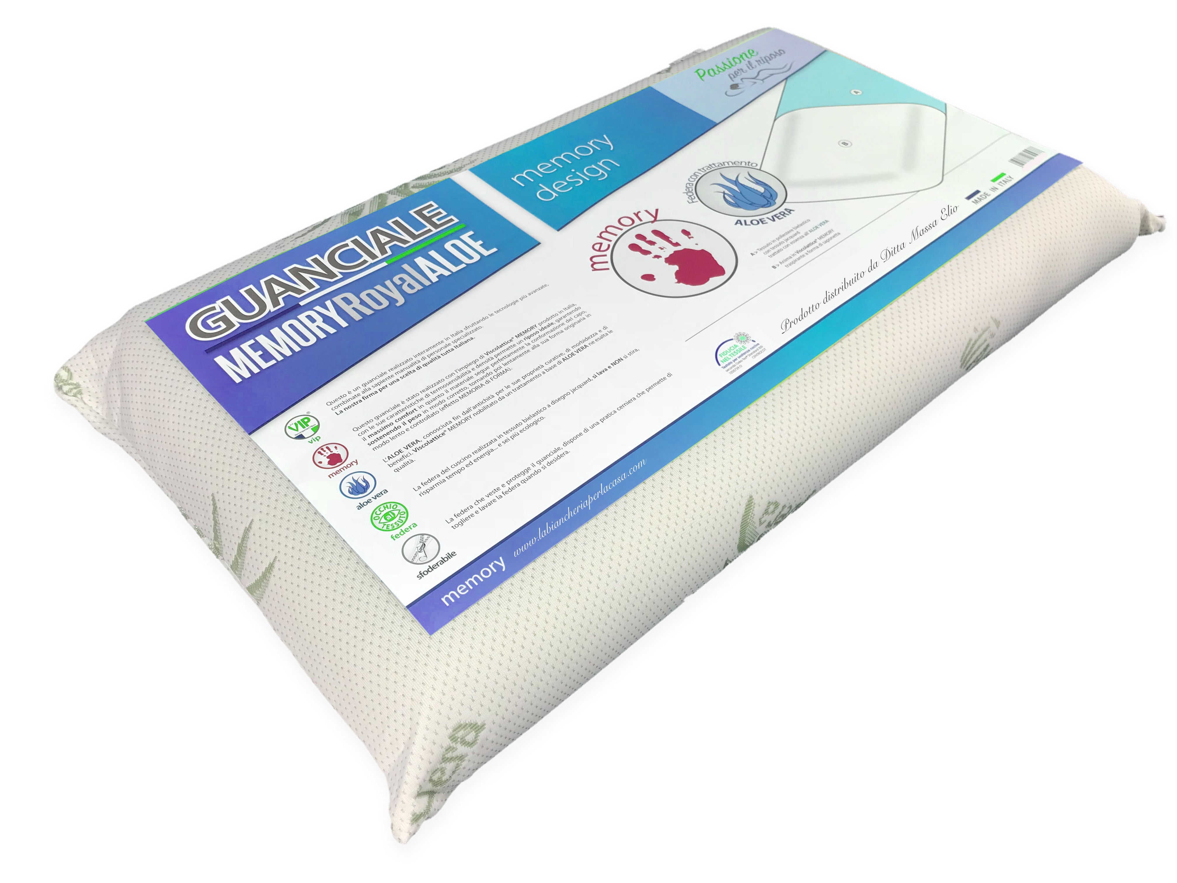 Oreiller pur de la mémoire avec l'original de la doublure à l'aloe vera
