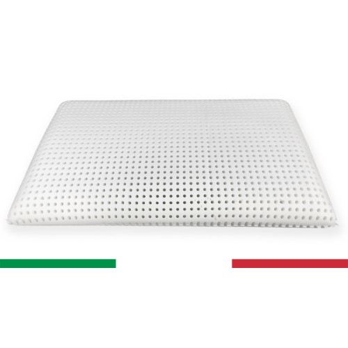 Cuscino viscoelastico Latticel 100, traspirante e anatomico con memoria di forma - Ipoallergenico e morbido, bianco, 45 x 75 cm