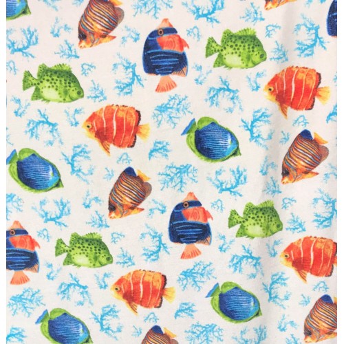 FOTO STRANDTUCH AUS FROTTEE GROSS GRÖSSE CM.86x160 FARBIGER FISCH