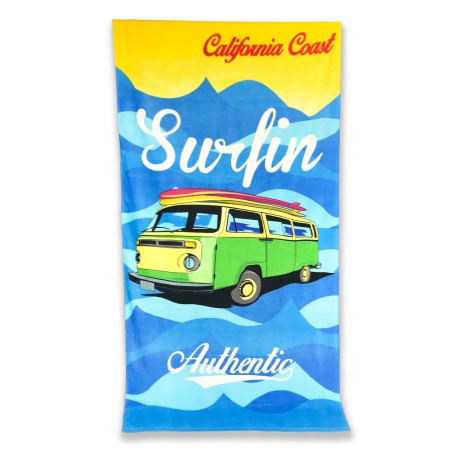 PHOTOGRAPHIC TERRY TOWEL LARGE SIZE CM.86x160 SURFIN