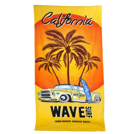 SERVIETTE DE PLAGE PHOTO ÉPONGE GRANDE TAILLE, LE CM.86x160 CALIFORNIE