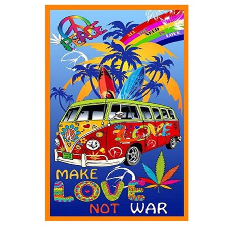 TELO MARE FOTOGRAFICO PULMINO HIPPIE MISURA GRANDE CM.85x165 HIPPIES