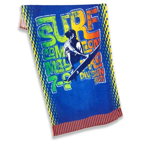 PHOTO BEACH TOWEL IN SPONGE LARGE SIZE CM.86x160 SURF COMPILATION