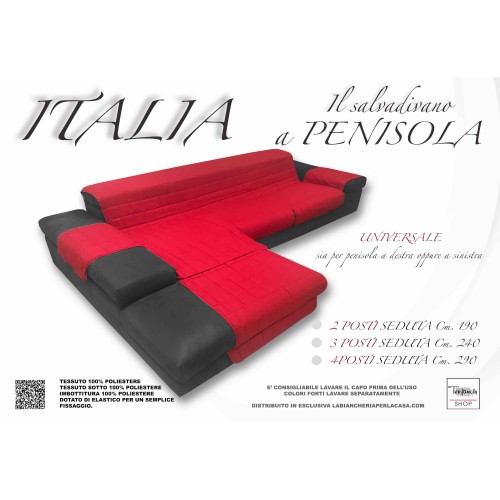 SOFA COVER ITALIA the sofa protector WITH PENINSULA quilted UNITO Red BORDEAUX