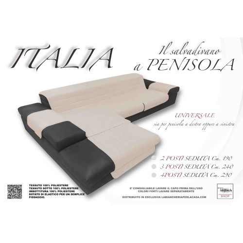 SOFA COVER ITALIA der Sofaschoner MIT gestepptem PENINSULA CREAM BEIGE