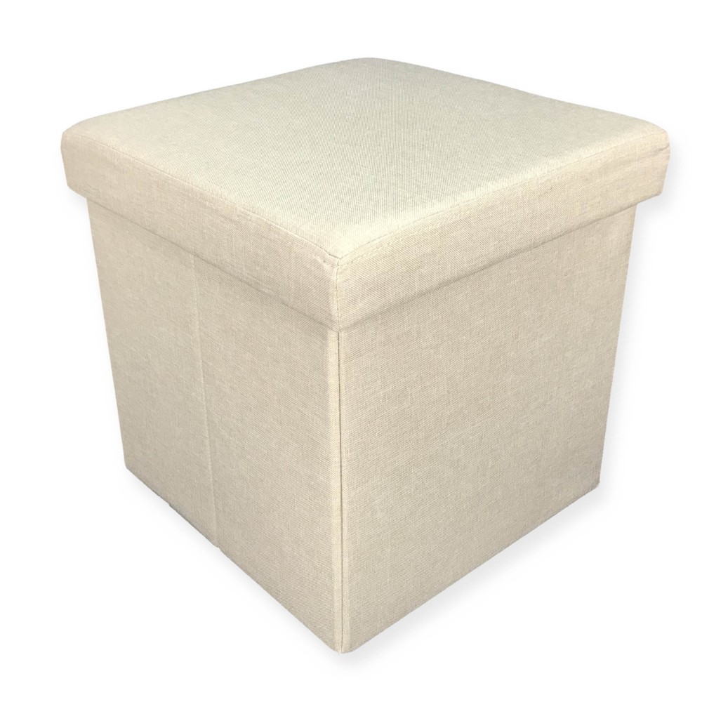 POUF CONTENITORE POGGIAPIEDI TESSUTO TAYLOR BEIGE POUF CONTENITORE POGGIAPIEDI TESSUTO TAYLOR BEIGE