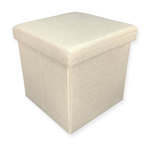 FOOTREST STORAGE POUF BEIGE TAYLOR FABRIC