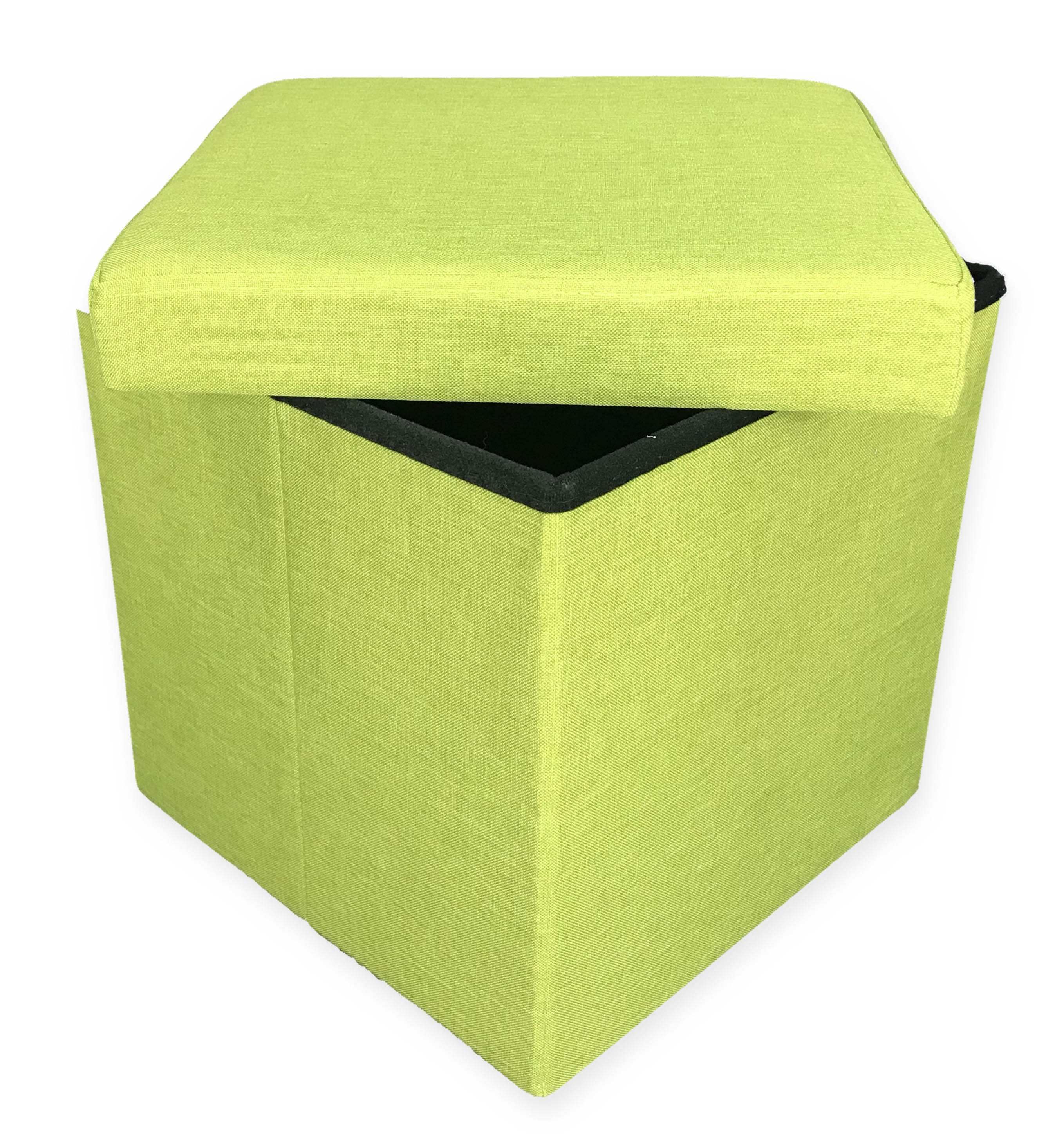 Yao rack Cotone e Lino deposito Sgabello Pieghevole Pouf Multifunzionale poggiapiedi Morbido e Confortevole cubo piedistallo Sgabello 38 × 38 × 38Cm,Green 